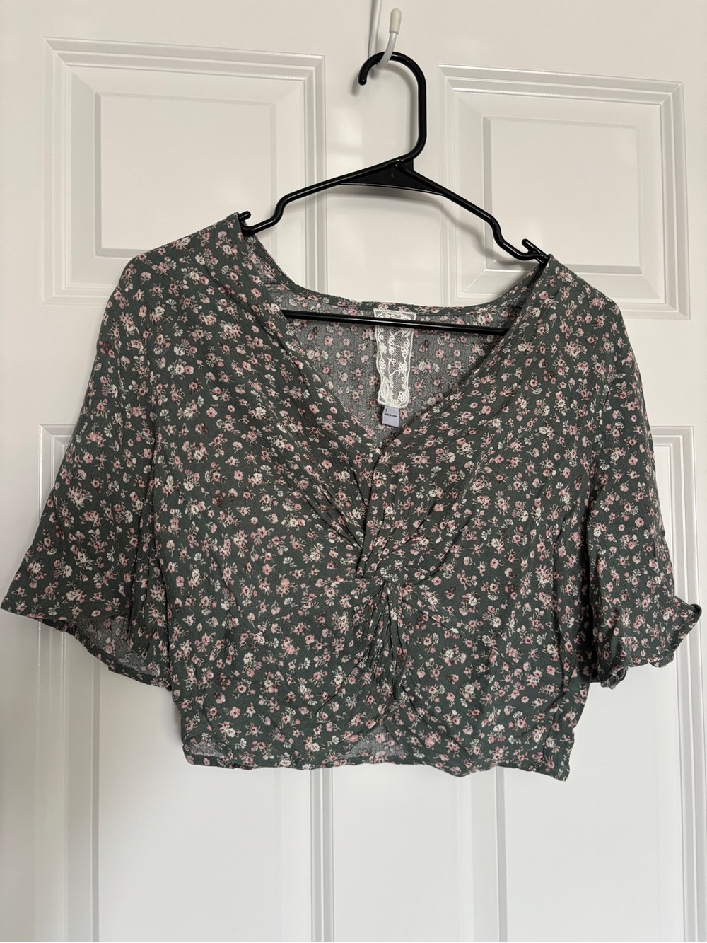 Sadie and Save Floral Twist-Front Blouse